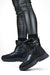 Winter Elegance: Black Vegan Leather Snow Boots with Faux Fur Lining