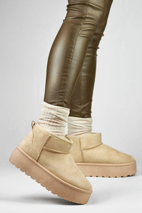 Winter Chic Suede Fur-Lined Snow Boots