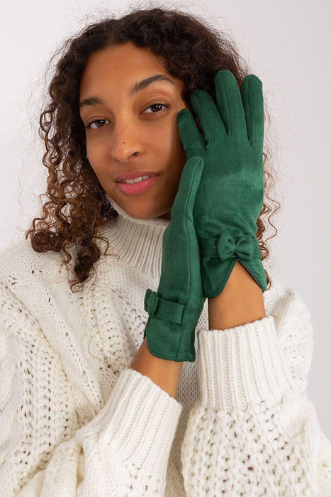 Elegant Bow-Accent Touchscreen Gloves