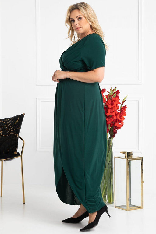 Elegant Plus Size Lizbona Maxi Dress - Luxurious XXL Lisbon Envelope Neckline Gown