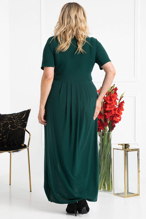 Elegant Plus Size Lizbona Maxi Dress - Luxurious XXL Lisbon Envelope Neckline Gown