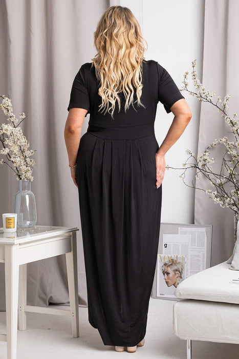 Elegant Plus Size Lizbona Maxi Dress - Luxurious XXL Lisbon Envelope Neckline Gown