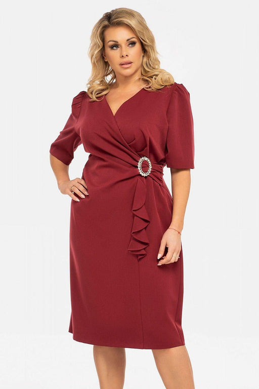 Chic Ruffled Plus Size Marga Pencil Dress