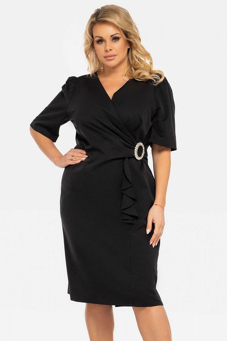 Chic Ruffled Plus Size Marga Pencil Dress