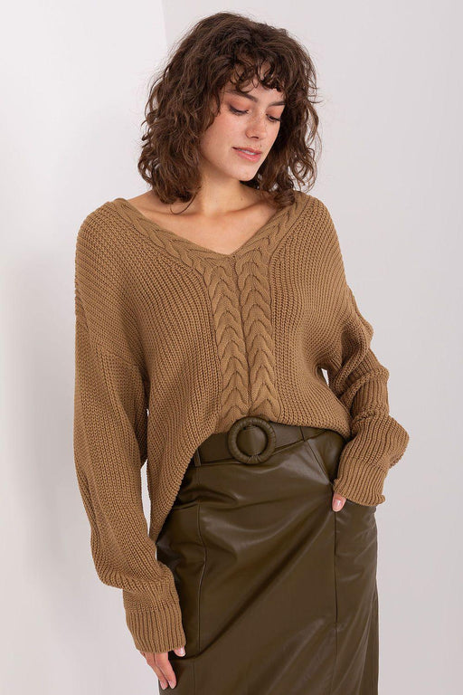 Elegant Textured V-Neck Sweater for Women