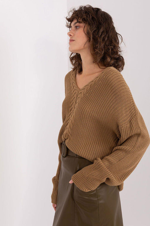 Elegant Textured V-Neck Sweater for Women