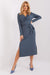 Chic Ribbed Daydress with Alluring Heart Neckline and Stylish Accents