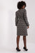 Lakerta Elegant Geometric Puff Sleeve Dress