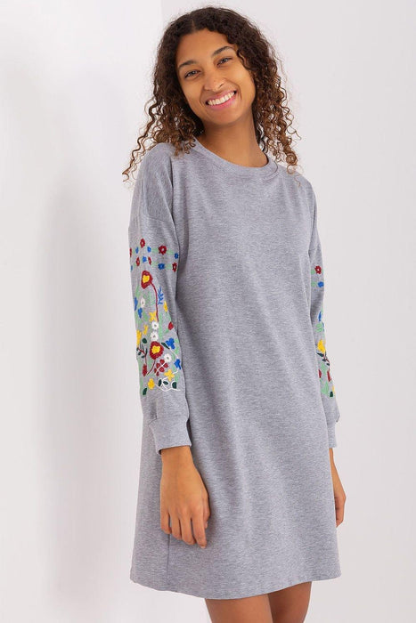 Chic Embroidered Sweat Dress for Everyday Elegance