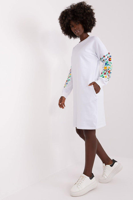 Chic Embroidered Sweat Dress for Everyday Elegance