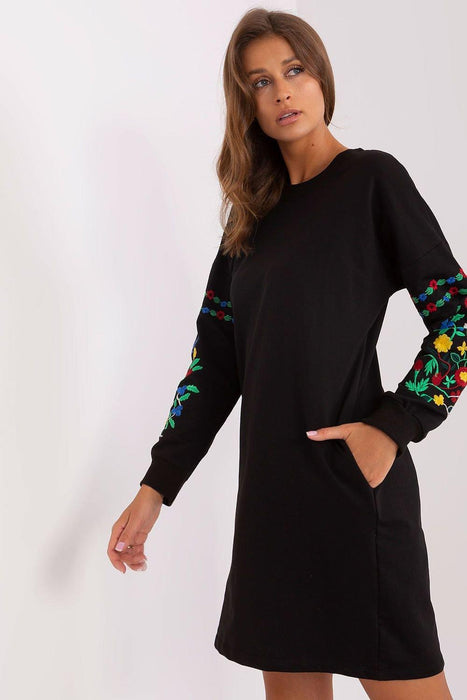 Chic Embroidered Sweat Dress for Everyday Elegance