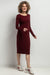 Elegant Boat Neck Midi Dress with Refined Hem Accents