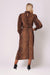 Sophisticated Camel Midi Dress with Contemporary High Collar