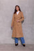 Vivienne Elegant Midi Coat with Stylish Waist Tie and Decorative Features