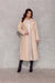 Vivienne Elegant Midi Coat with Stylish Waist Tie and Decorative Features