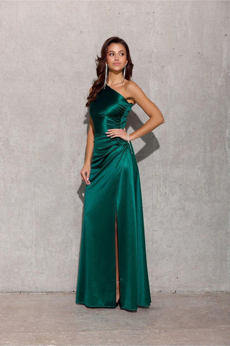 Chic Asymmetrical Satin Evening Dress