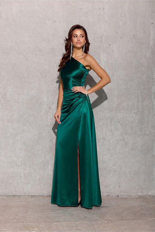 Chic Asymmetrical Satin Evening Dress