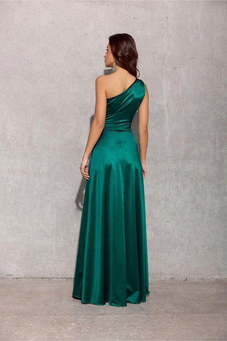 Chic Asymmetrical Satin Evening Dress