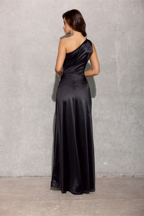 Chic Asymmetrical Satin Evening Dress