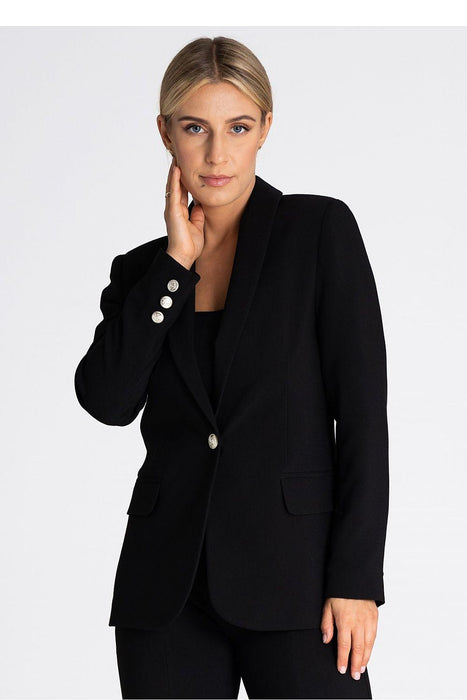 Sophisticated Single-Button Shawl Collar Jacket