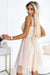 Elegant Beige Tulle Gown with Decorative Buckle - One-Size Wonder