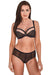 Elegant Black and Beige Mesh-Detail Bra