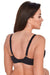 Elegant Black and Beige Mesh-Detail Bra