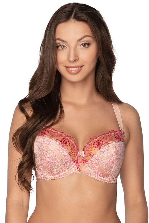 Sophisticated Embroidered Underwire Bra with Adjustable Straps and Soft Padding