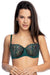 Gaia Collection Green Brocade Balconette Bra - Opulent Elegance