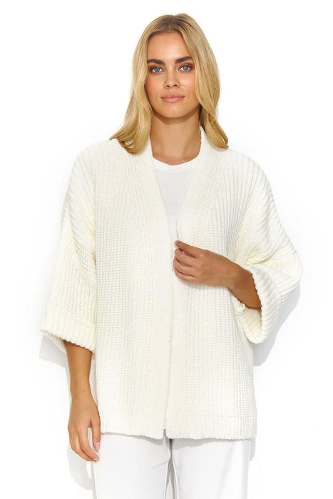 Stylish Buttonless Macadamia Cardigan