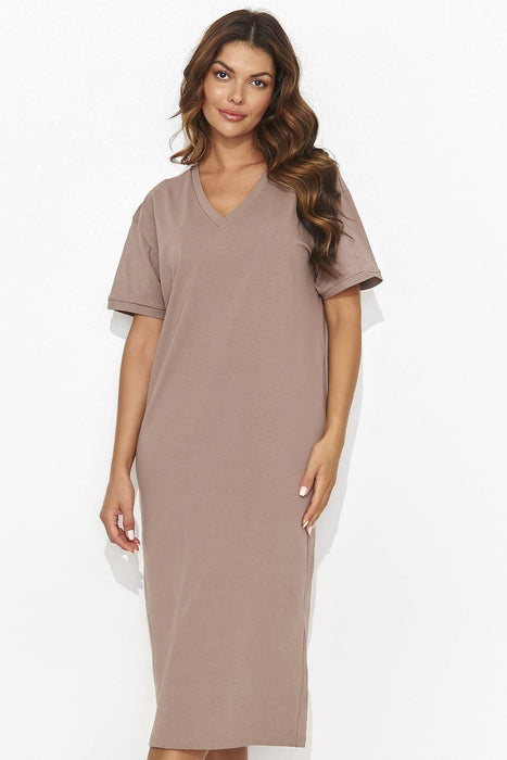 Numinous Knit Dress with Back Slit for Effortless Elegance