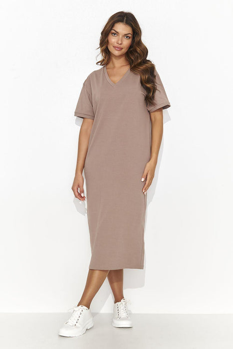 Numinous Knit Dress with Back Slit for Effortless Elegance