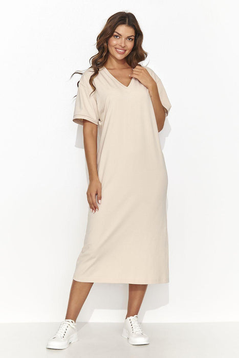 Numinous Knit Dress with Back Slit for Effortless Elegance