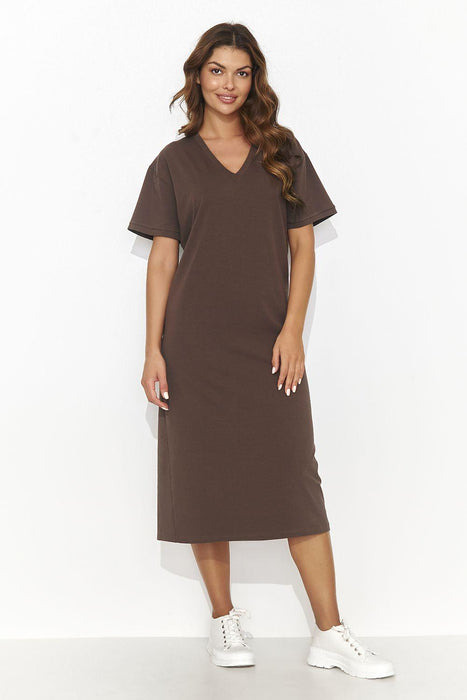 Numinous Knit Dress with Back Slit for Effortless Elegance