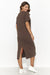 Numinous Knit Dress with Back Slit for Effortless Elegance