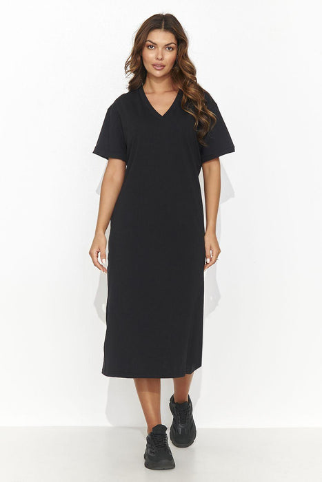 Numinous Knit Dress with Back Slit for Effortless Elegance