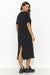 Numinous Knit Dress with Back Slit for Effortless Elegance