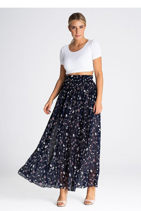 Sophisticated Ruched Mesh Maxi Skirt