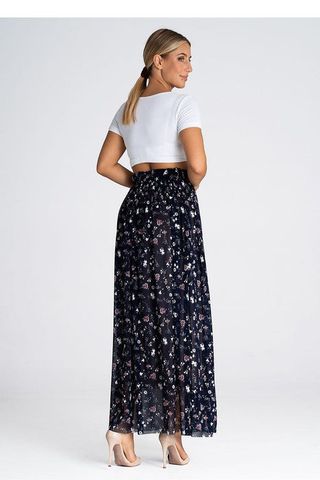 Sophisticated Ruched Mesh Maxi Skirt