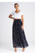 Sophisticated Ruched Mesh Maxi Skirt