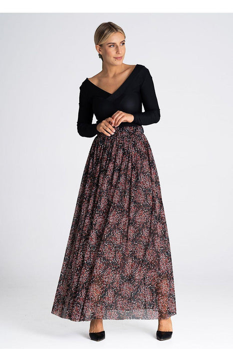 Sophisticated Ruched Mesh Maxi Skirt