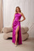 Chic Asymmetrical Satin Evening Dress