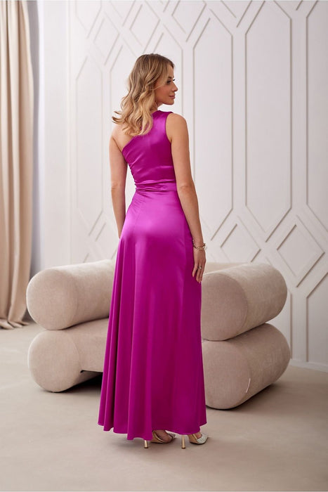 Chic Asymmetrical Satin Evening Dress