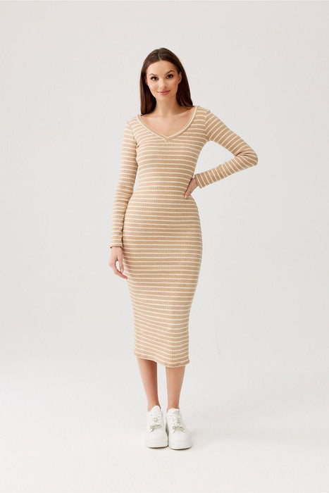 Eva Striped Knit Midi Dress: The Ideal Blend of Fashion and Ease