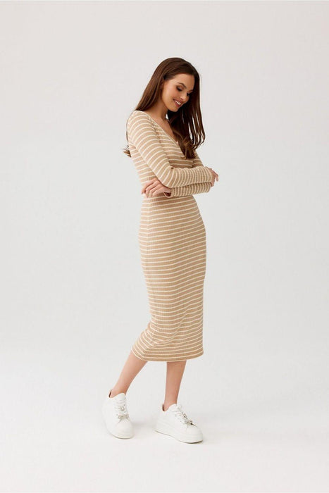 Eva Striped Knit Midi Dress: The Ideal Blend of Fashion and Ease