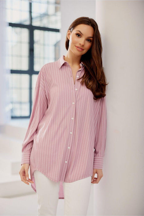 Contemporary Asymmetrical Hem Oversized Shirt by Roco Fashion