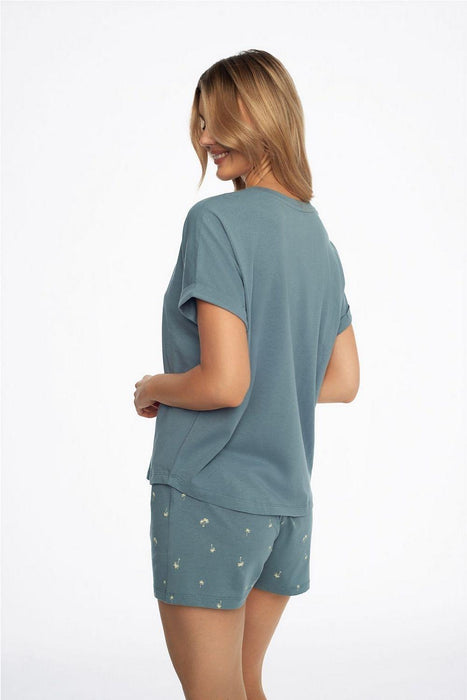 Serene Blue Areka Cotton Sleepwear Set