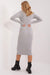 Chic Long Sleeve Ribbed Midi Dress with Elegant Pencil Fit