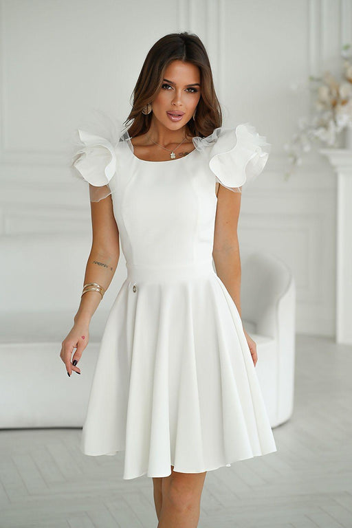 Elegant Off-Shoulder Cocktail Dress with Stylish Buffets