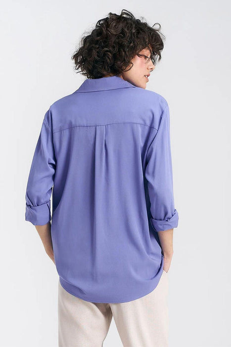 Nife Women's Oversized Cotton Button-Up Shirt for Effortless Style